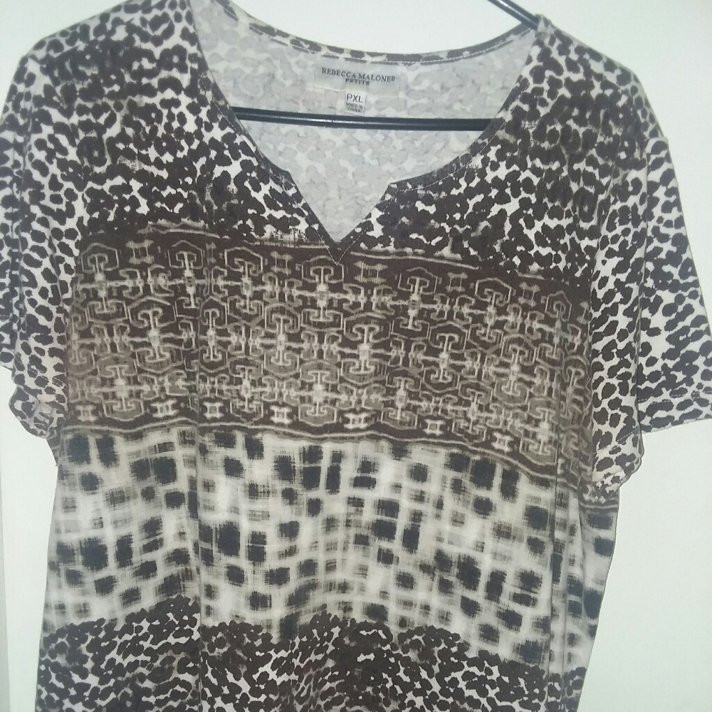 V neck animal print/Aztec print shirt